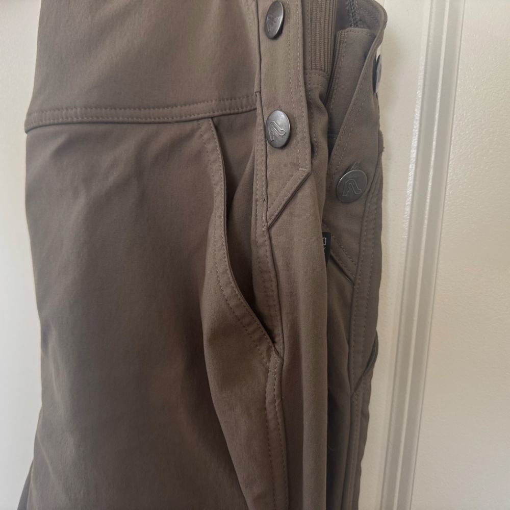 Flylow Womens Life Bib Overalls Tan/Grey color - Picture 8 of 8